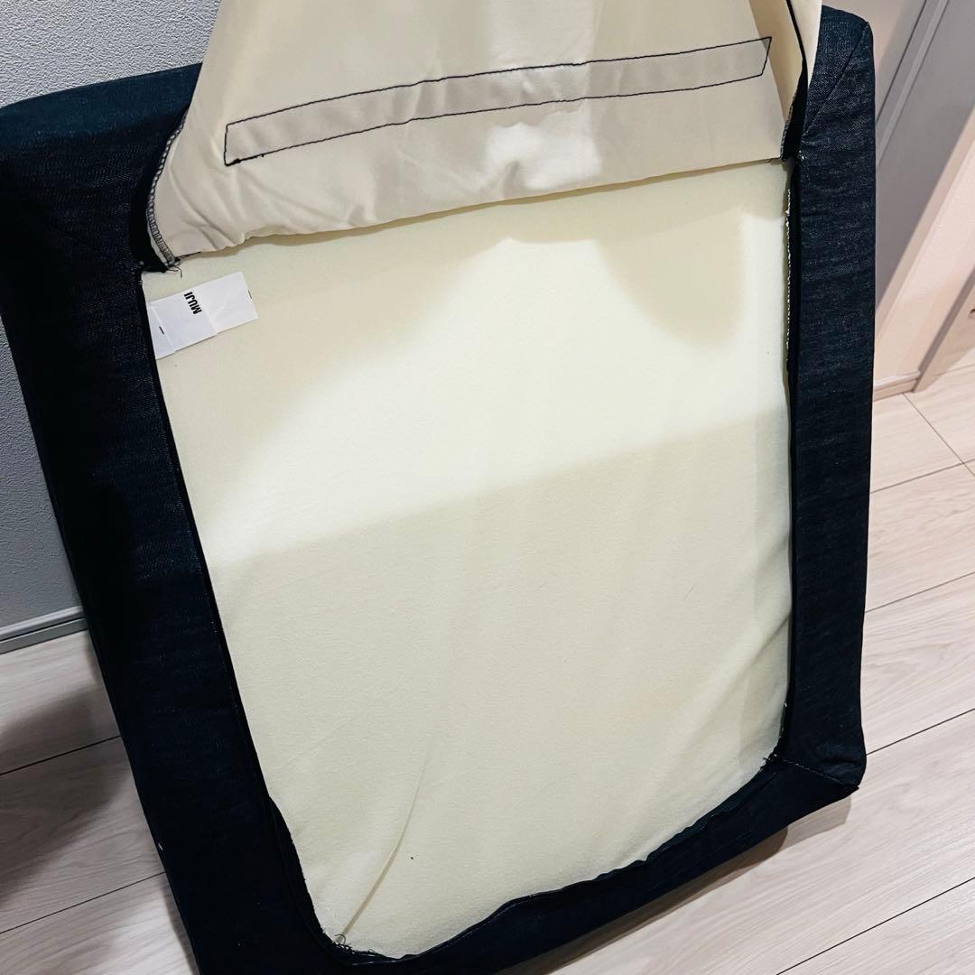 無印　パーツ　ソファ本体用　座クッション　2個　デニム生地カバー付き