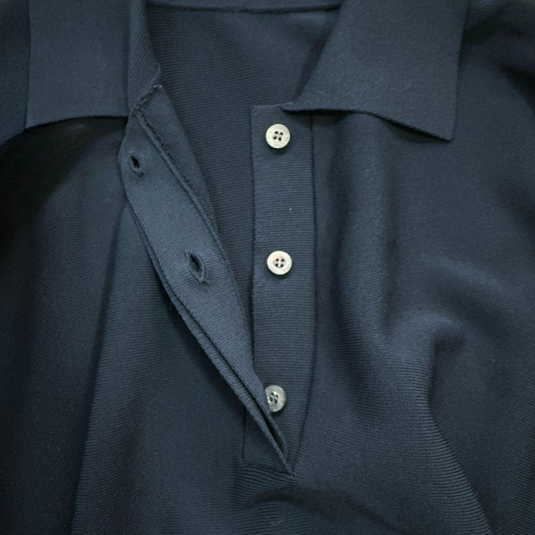 極美品 アドーア ポロニット オーバーサイズニット ダークネイビー ポンチョ