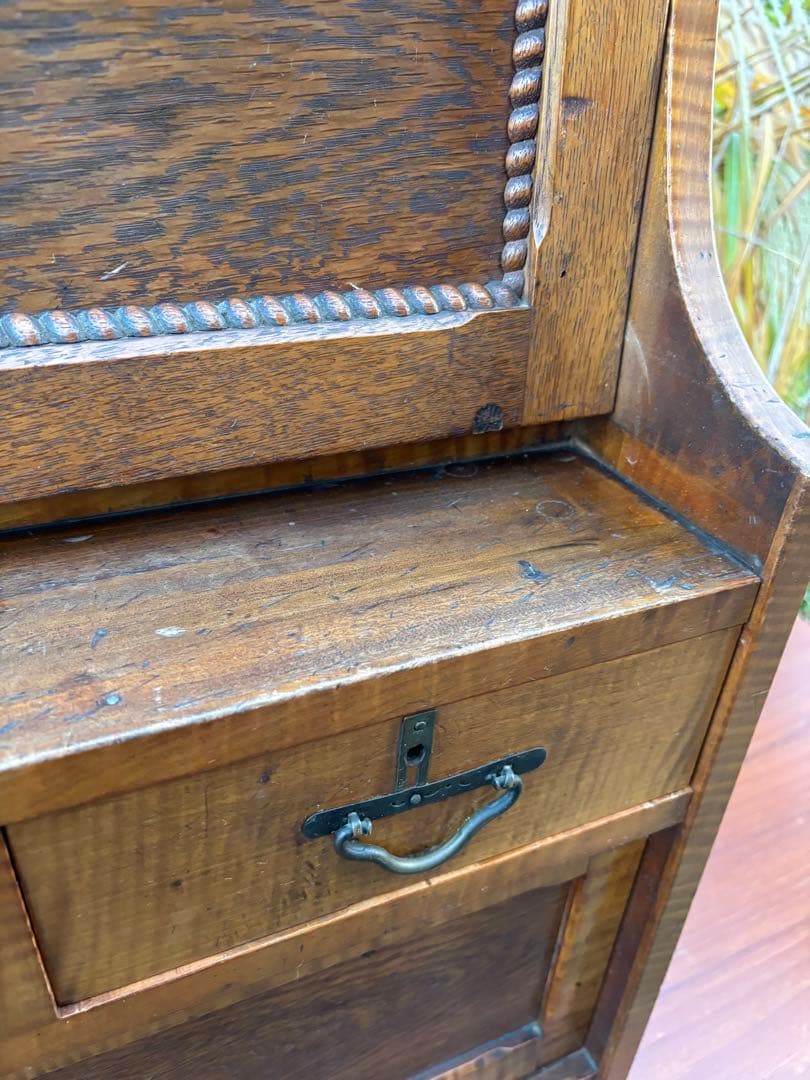 アンティーク 木製 帳場机ライティングビューロー デスク チェスト レトロ