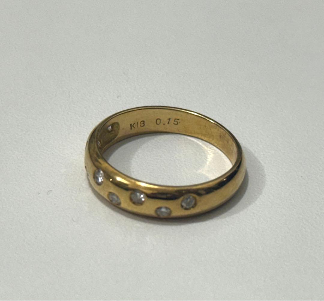 k18 ドットメレダイヤ13号リング