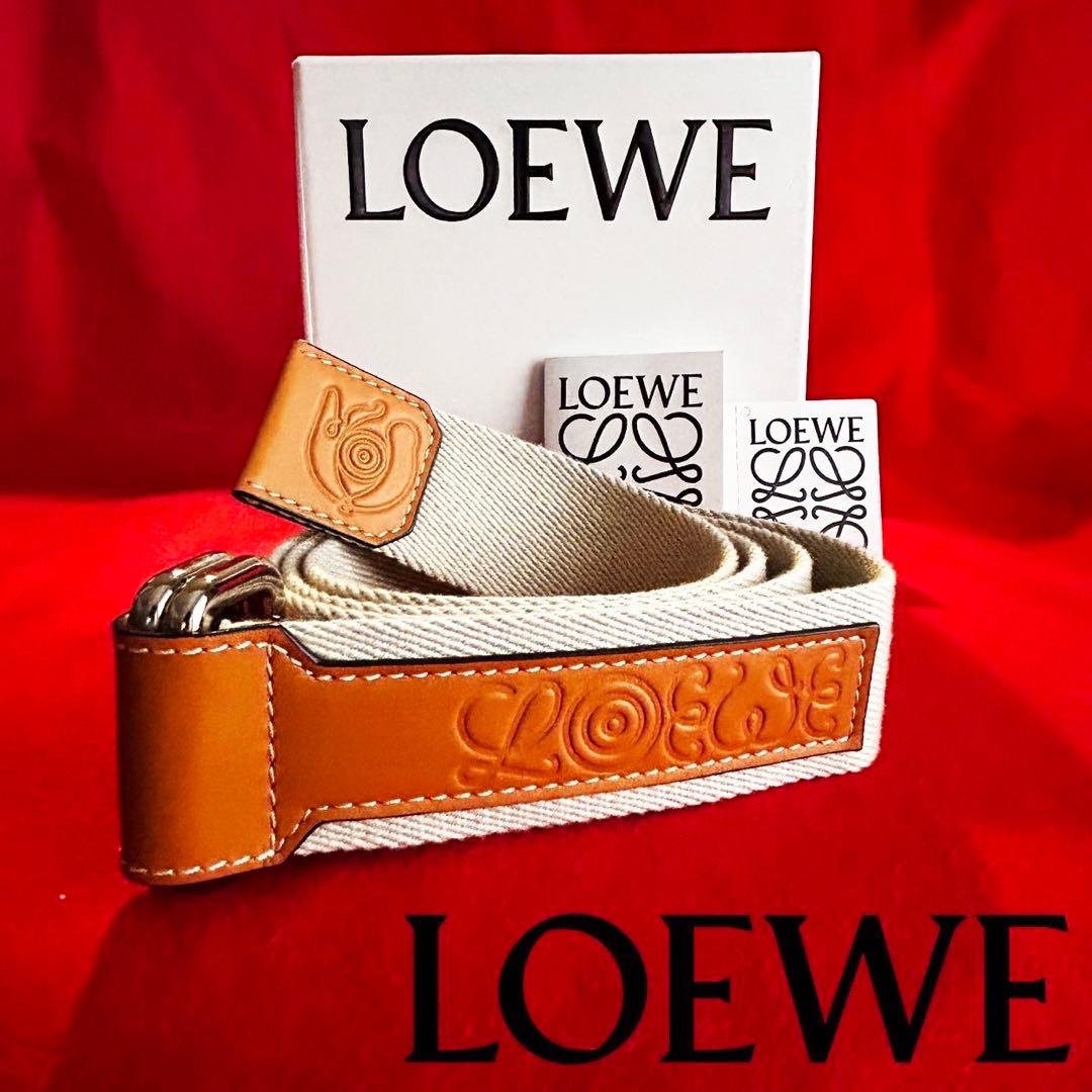 ★【新品】LOEWE Eye Nature ロエベ レザー キャンバスベルト