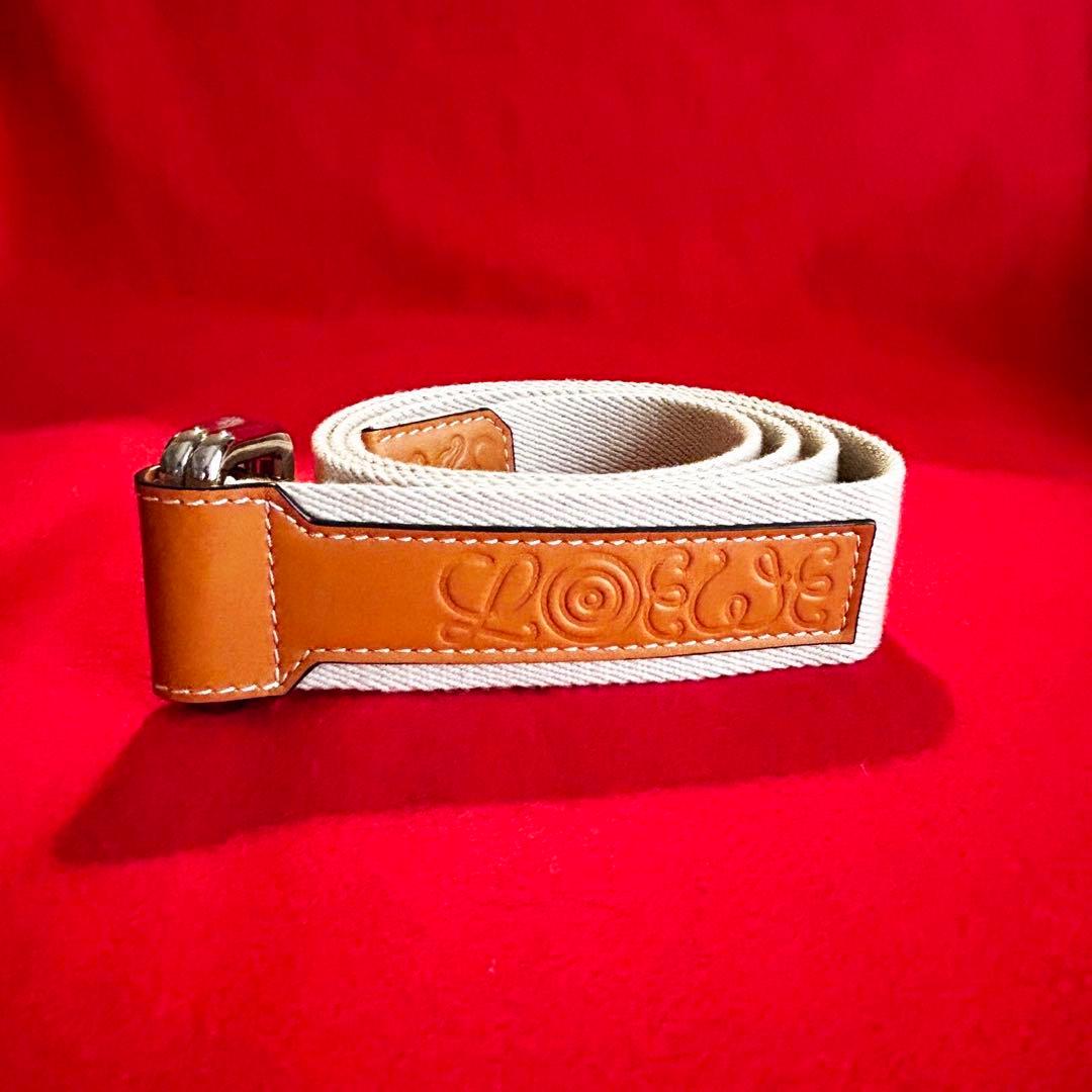 ★【新品】LOEWE Eye Nature ロエベ レザー キャンバスベルト