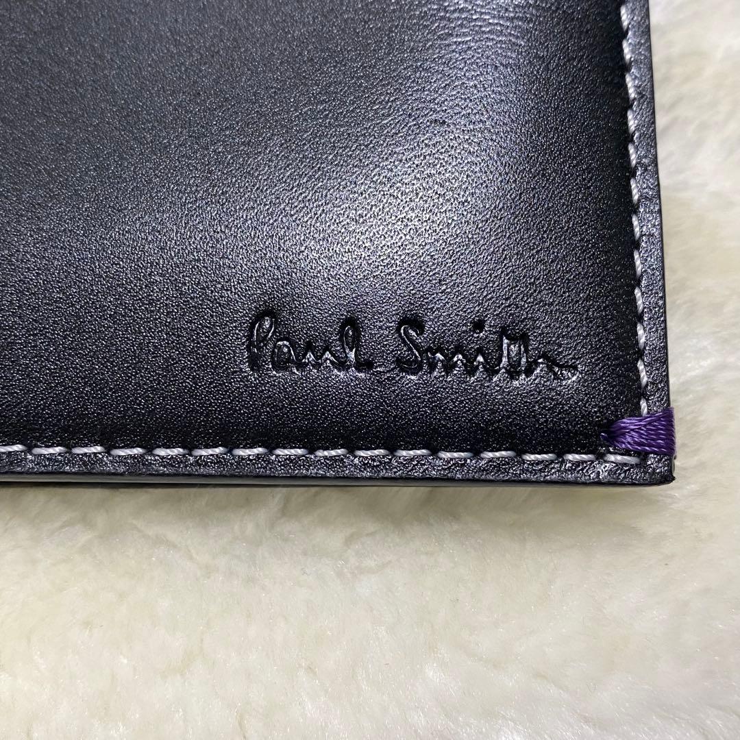 新品箱付き✨ポールスミス　二つ折り財布　札入れ　マウテンバイク　自転車　黒レザー