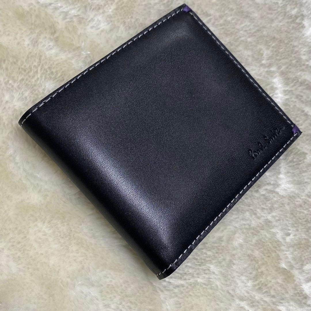 新品箱付き✨ポールスミス　二つ折り財布　札入れ　マウテンバイク　自転車　黒レザー