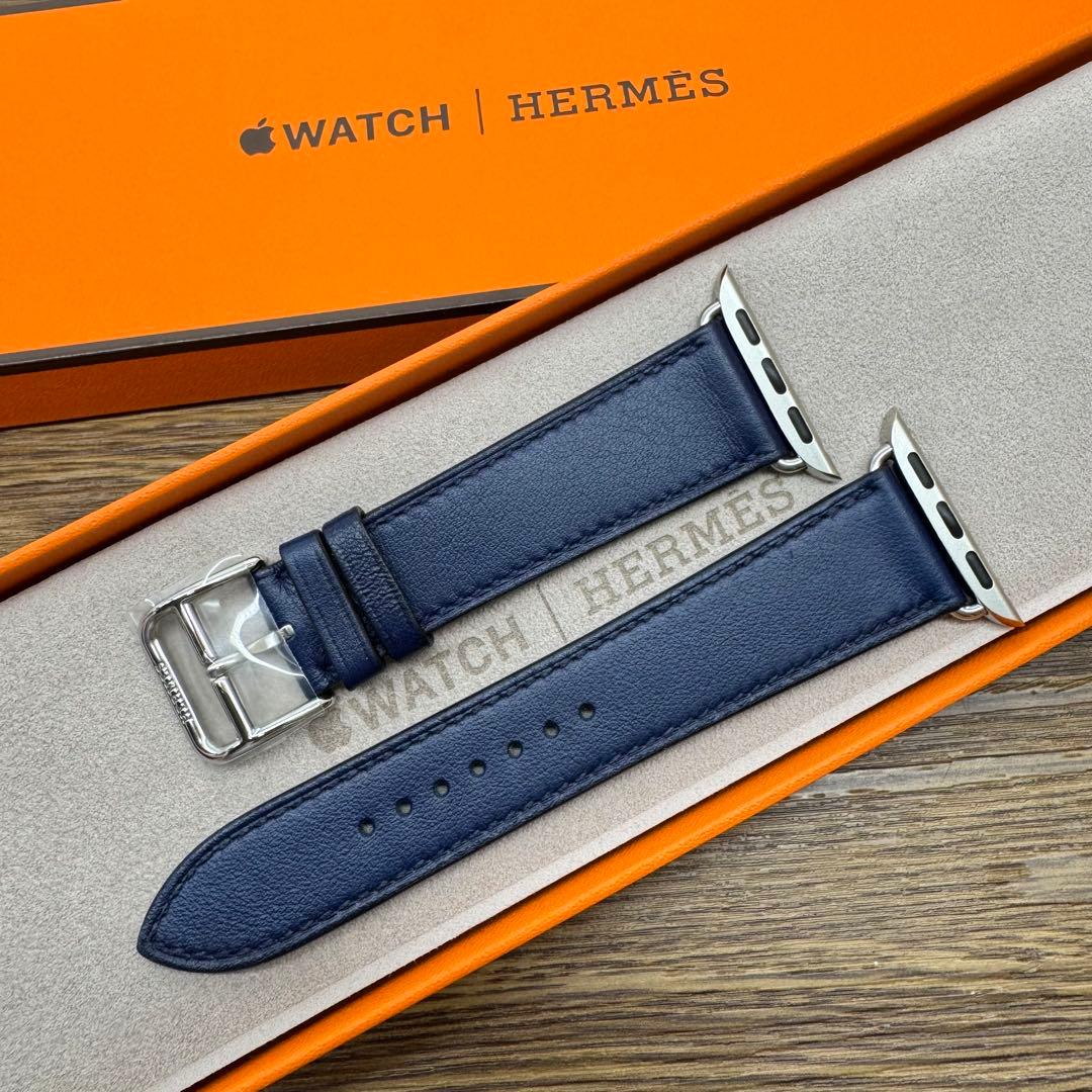 2229 未使用　Apple Watch エルメス　ネイビー　HERMES