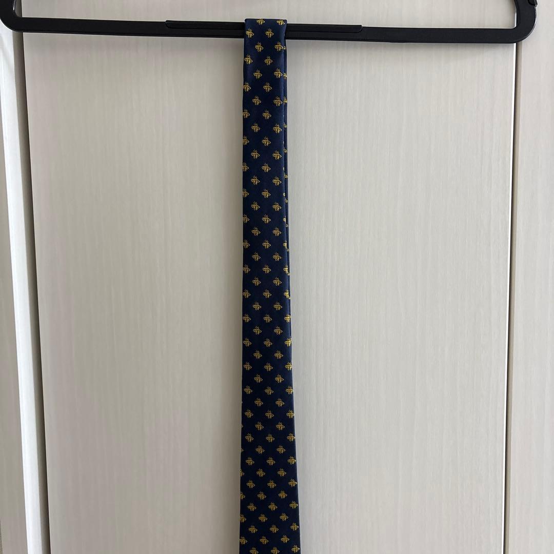 GUCCI ネクタイ 蜂刺繍 ネイビー