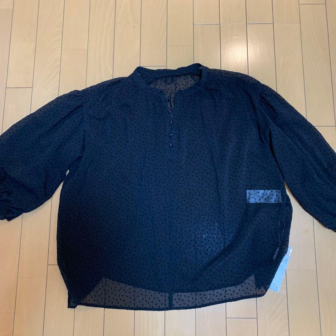 23区　ドットフロッキー ボリュームスリーブ ブラウス 38サイズ