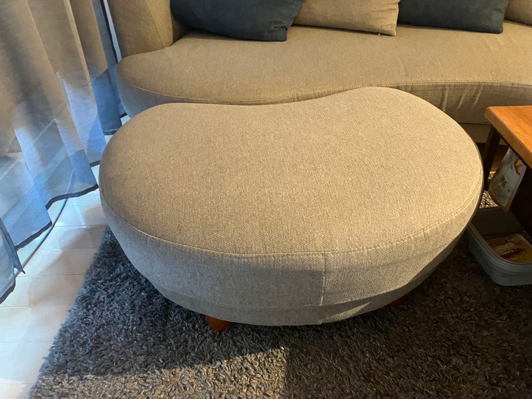 仙台 直接引き取り限定 曲線デザイン　ソファ オットマン付き