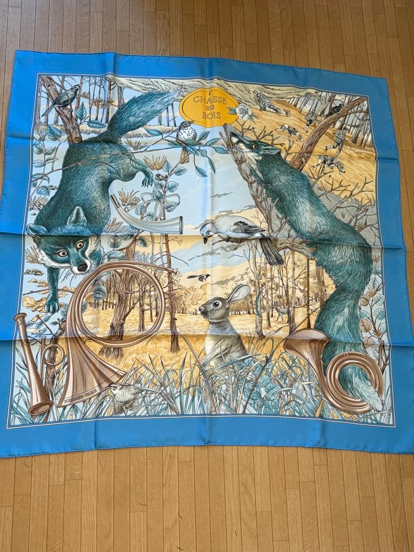 HERMESスカーフ　カレ90　森の狩猟