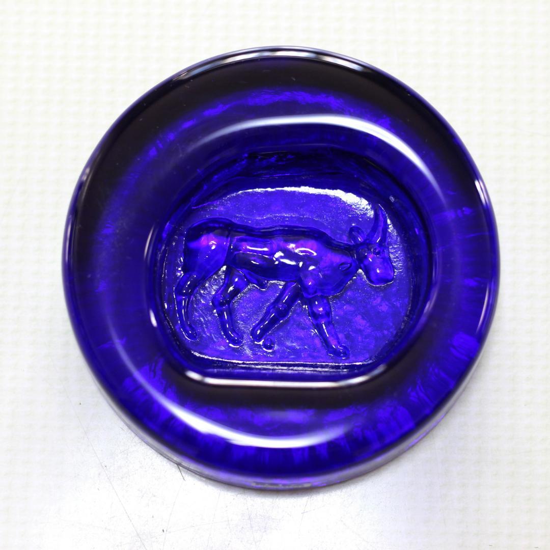 【大人気・シールあり】エリックホグラン　ガラスオブジェ　ブルー　北欧ヴィンテージ