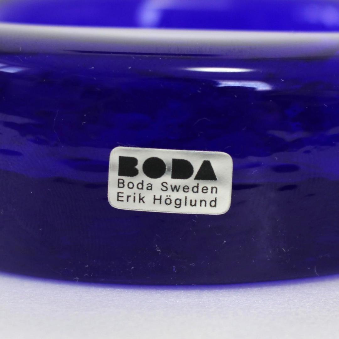 【大人気・シールあり】エリックホグラン　ガラスオブジェ　ブルー　北欧ヴィンテージ