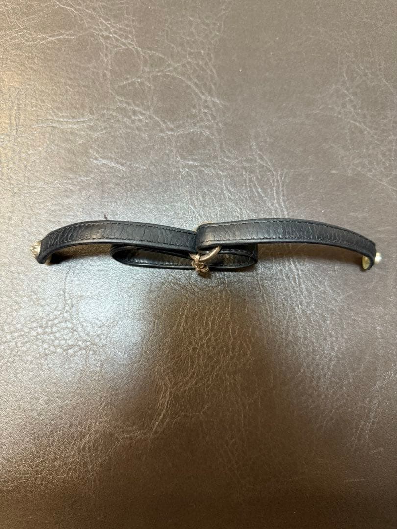 クロムハーツ　レザーブレスレット　クロスチャーム