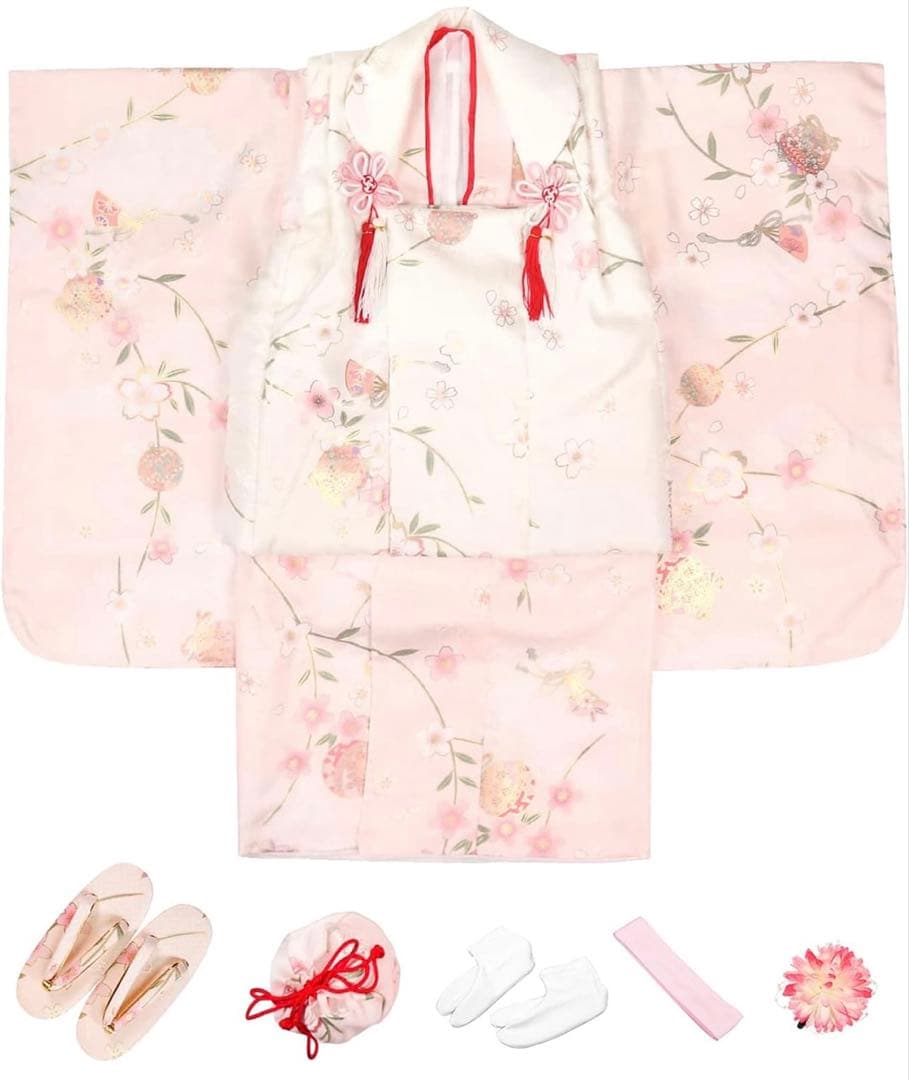 【新品未使用】七五三　3歳　女の子　着物フルセット