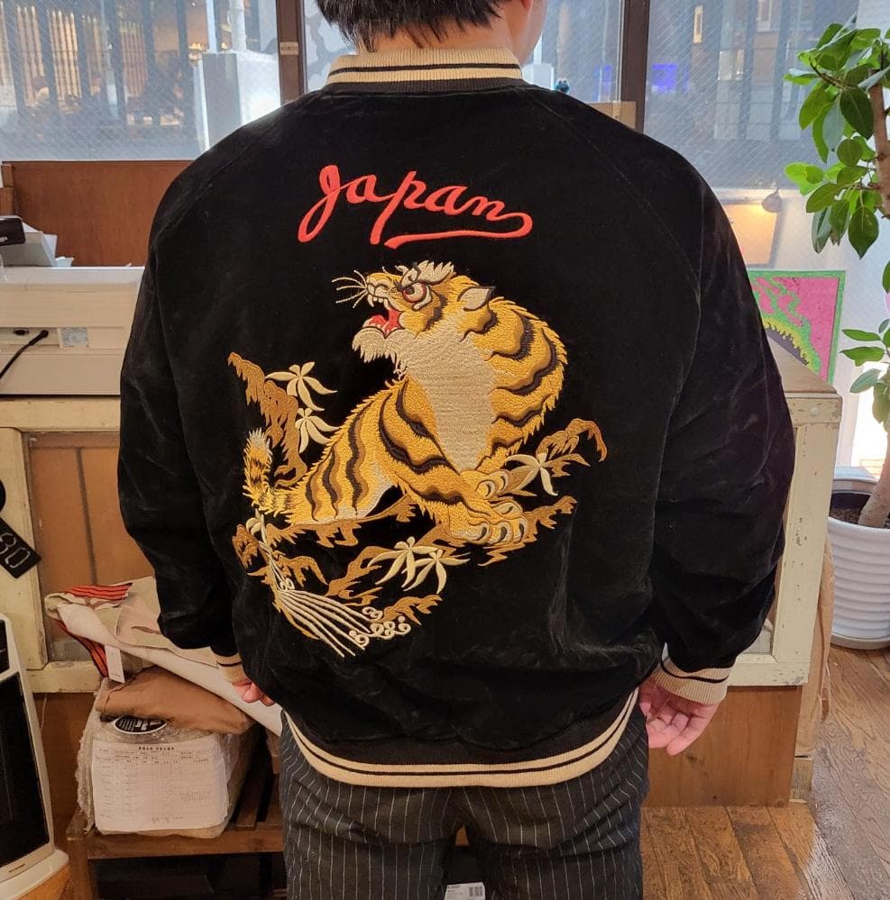 50'sライク刺繍ベロアリバーシブルスカジャン●サイズXXL（商品番号4964）