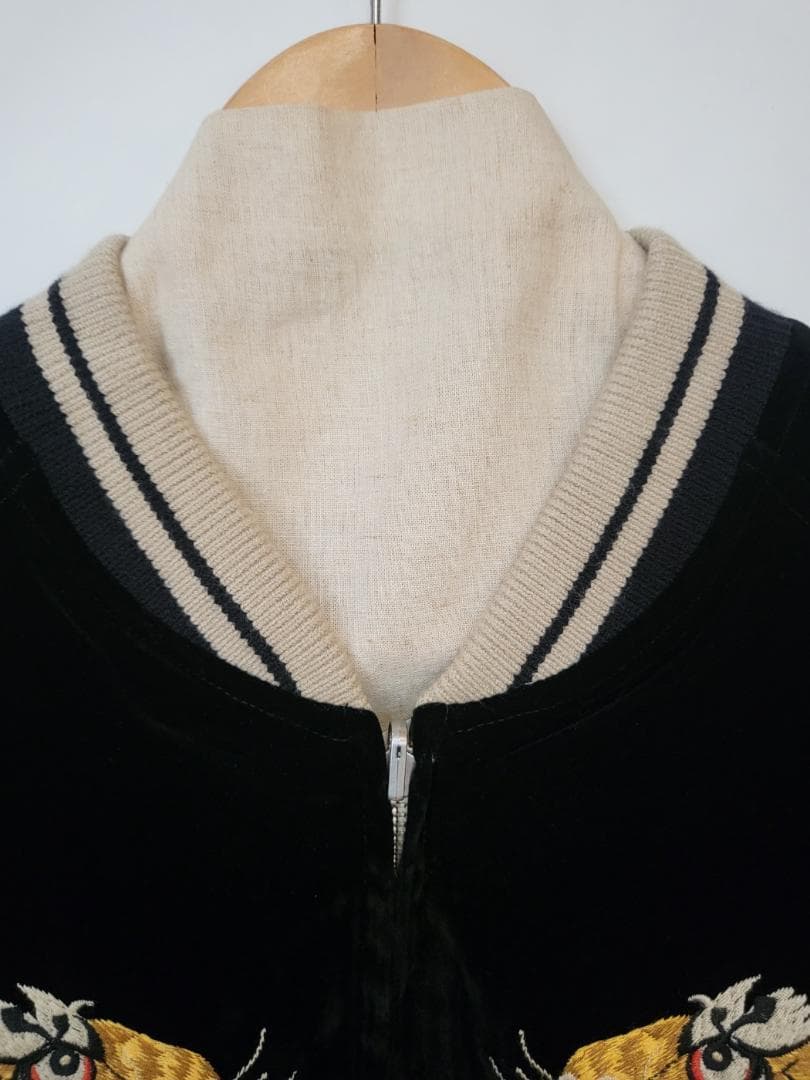 50'sライク刺繍ベロアリバーシブルスカジャン●サイズXXL（商品番号4964）