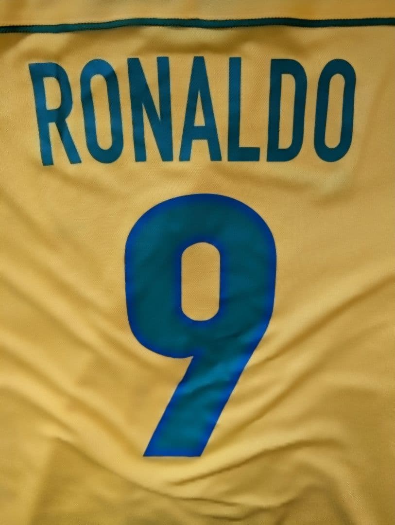 英国製 ビンテージ 1998W杯 ブラジル代表 選手着用モデル ロナルド 名前入