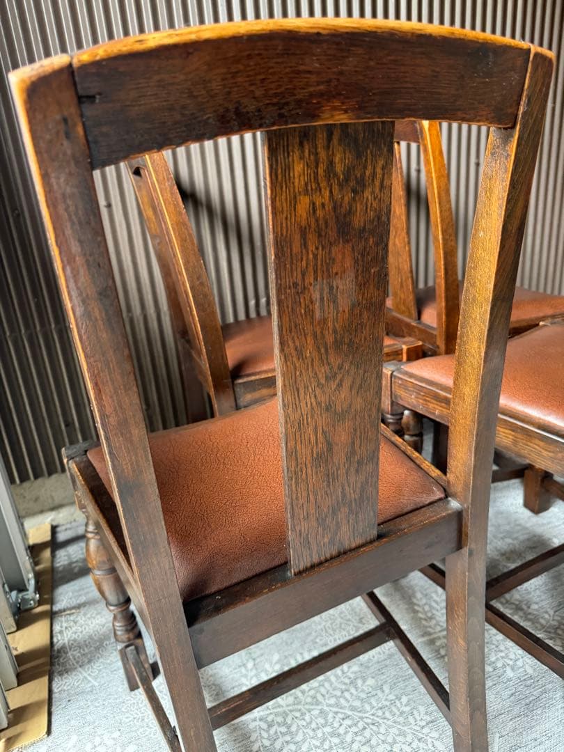 ④1脚/4脚 イギリス アンティーク 家具 ダイニング チェア 椅子