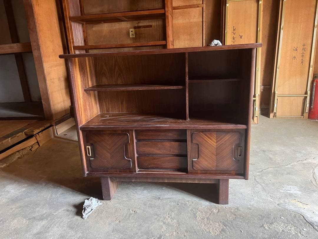 木製キャビネット ダークブラウン