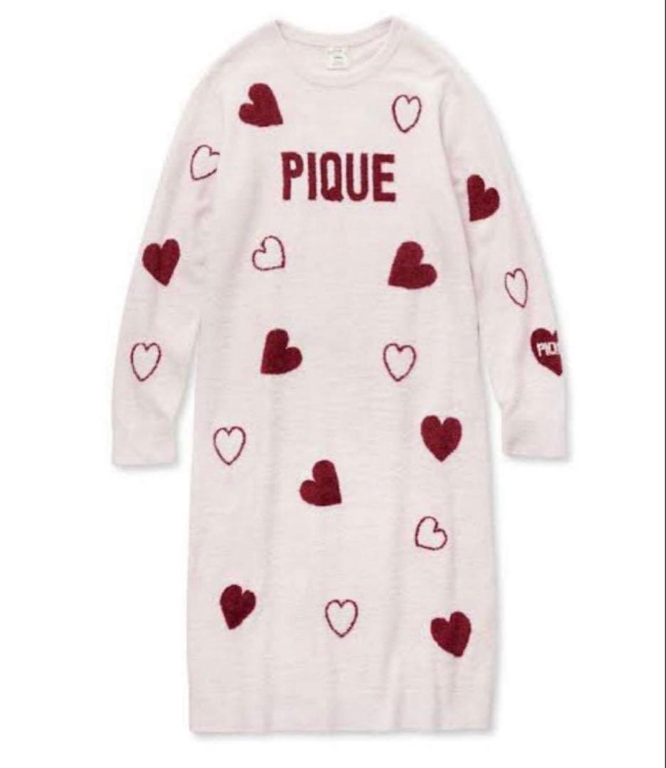 新品　ジェラートピケ　ホットスムーズィーハートジャガードワンピース
