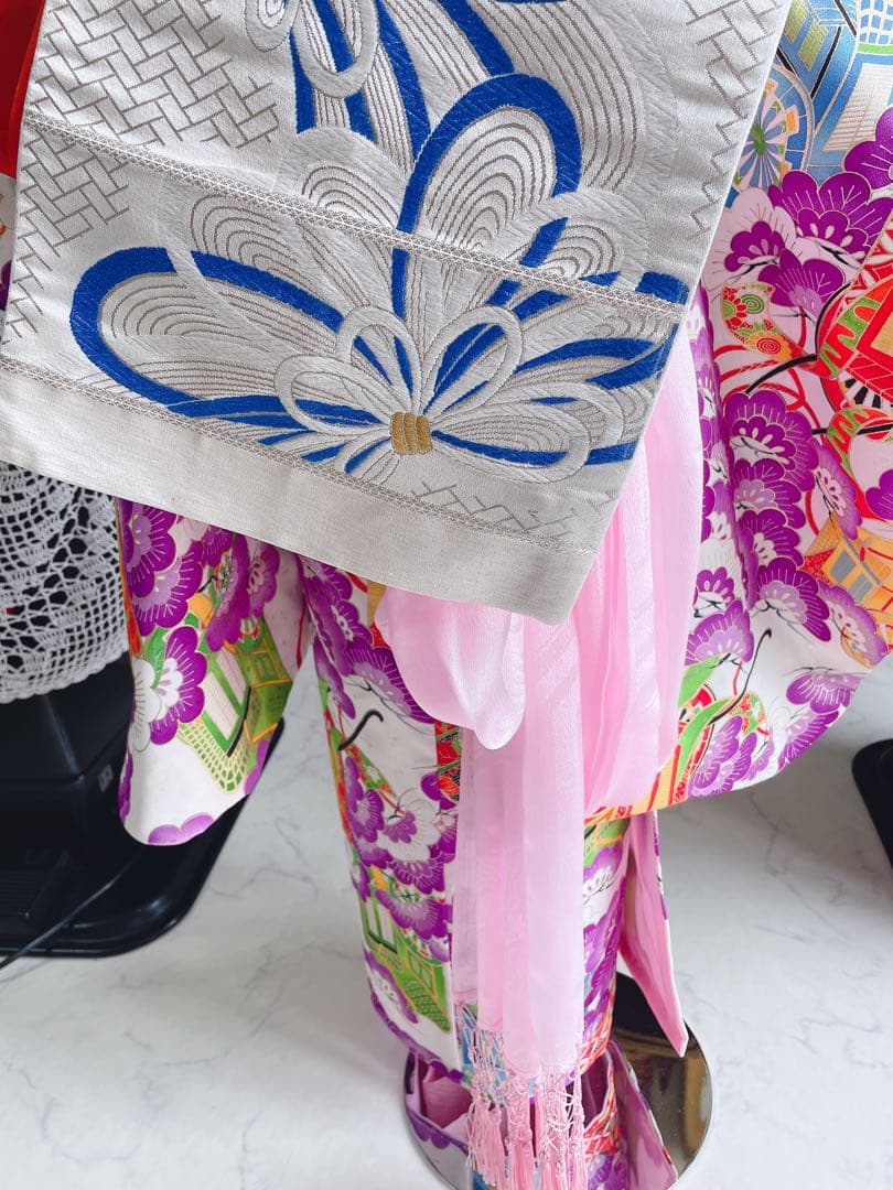 七五三5〜7歳様　松の葉御所車柄　四つ身