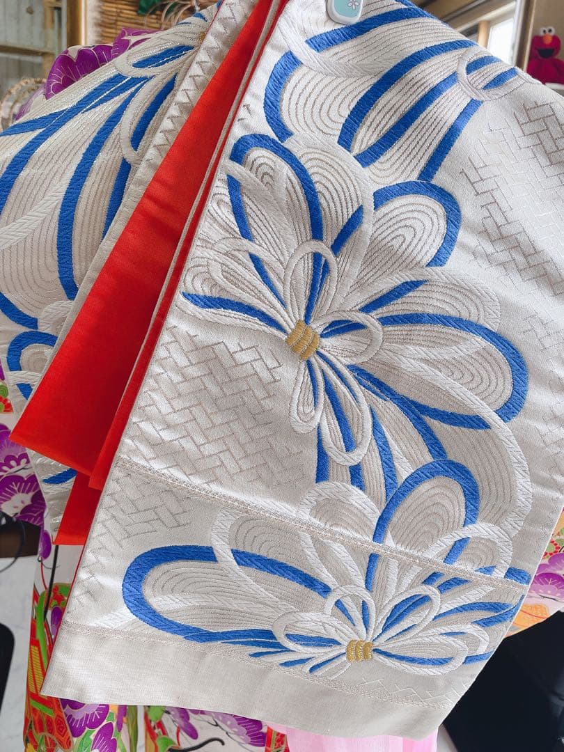 七五三5〜7歳様　松の葉御所車柄　四つ身