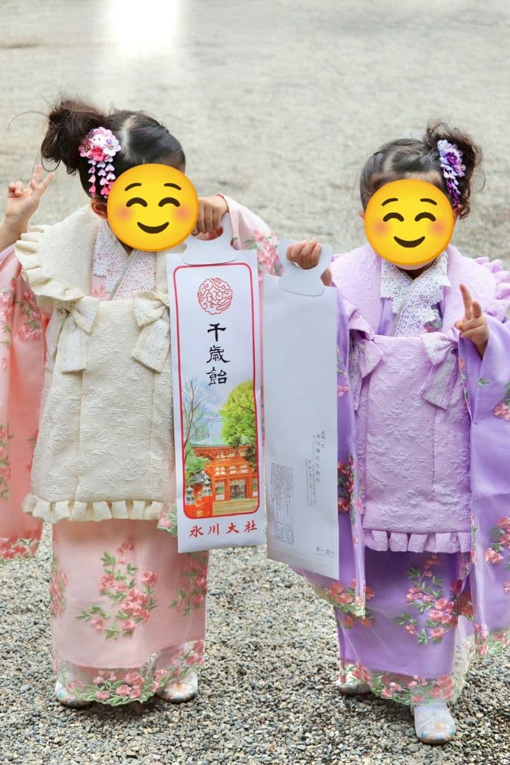 七五三　3歳　被布セット　髪飾り・靴・巾着つき　キャサリンコテージ着物