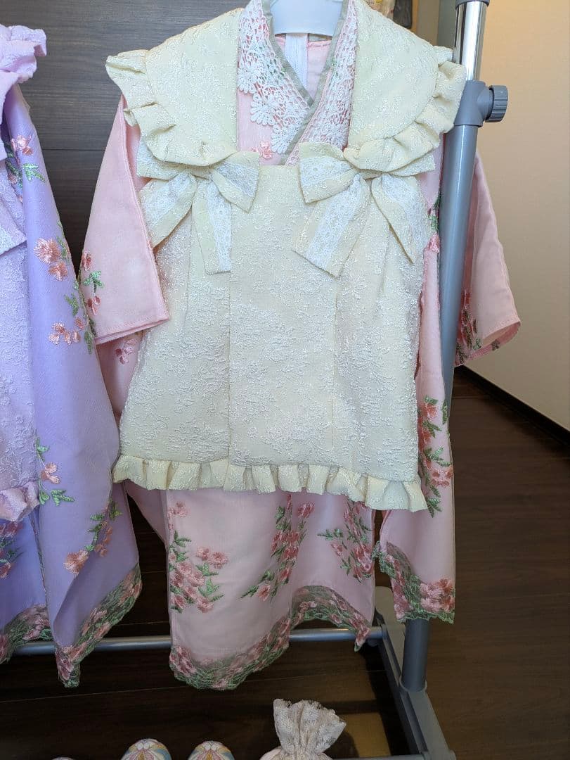 七五三　3歳　被布セット　髪飾り・靴・巾着つき　キャサリンコテージ着物