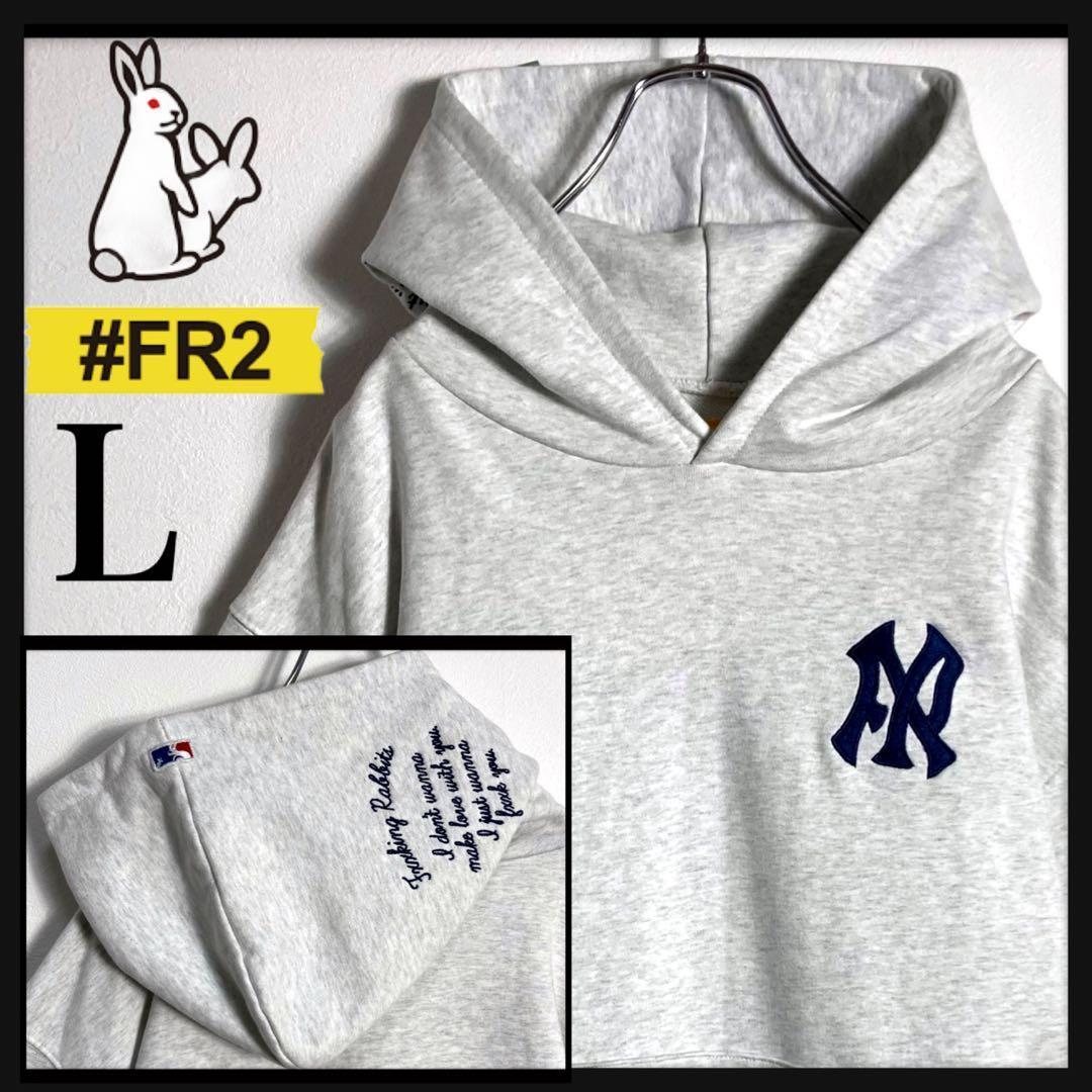 【激レア】FR2★ビッグ刺繍 パーカー NY フード刺繍 ニューヨーク L 美品