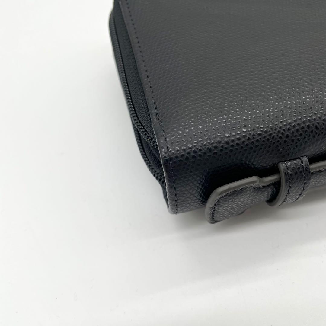 【極美品】トゥミ　トラベルオーガナイザー　ロゴプレート　Wファスナー　レザー　黒