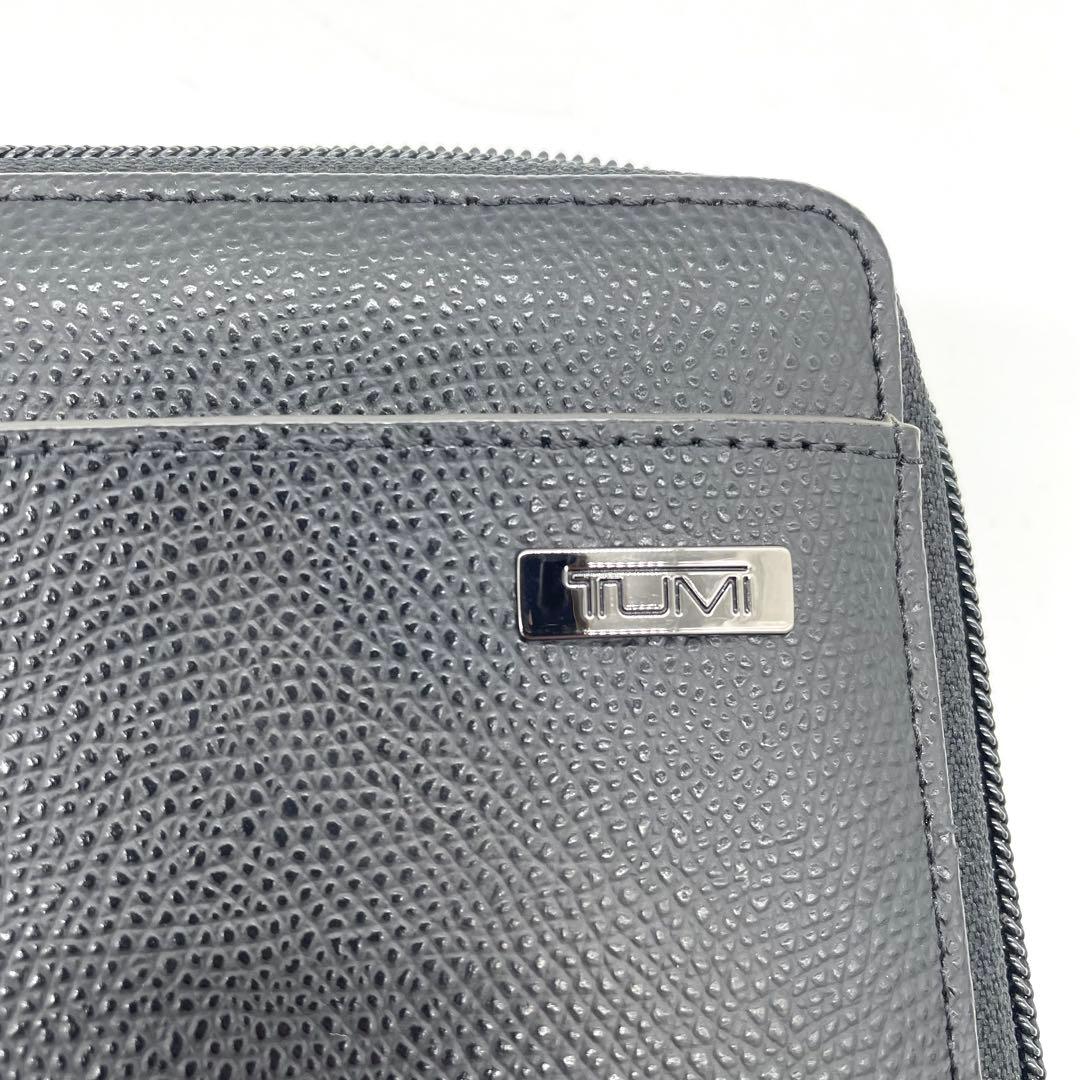 【極美品】トゥミ　トラベルオーガナイザー　ロゴプレート　Wファスナー　レザー　黒