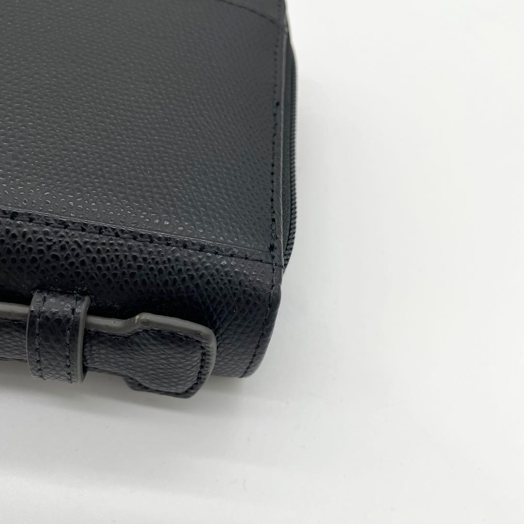 【極美品】トゥミ　トラベルオーガナイザー　ロゴプレート　Wファスナー　レザー　黒