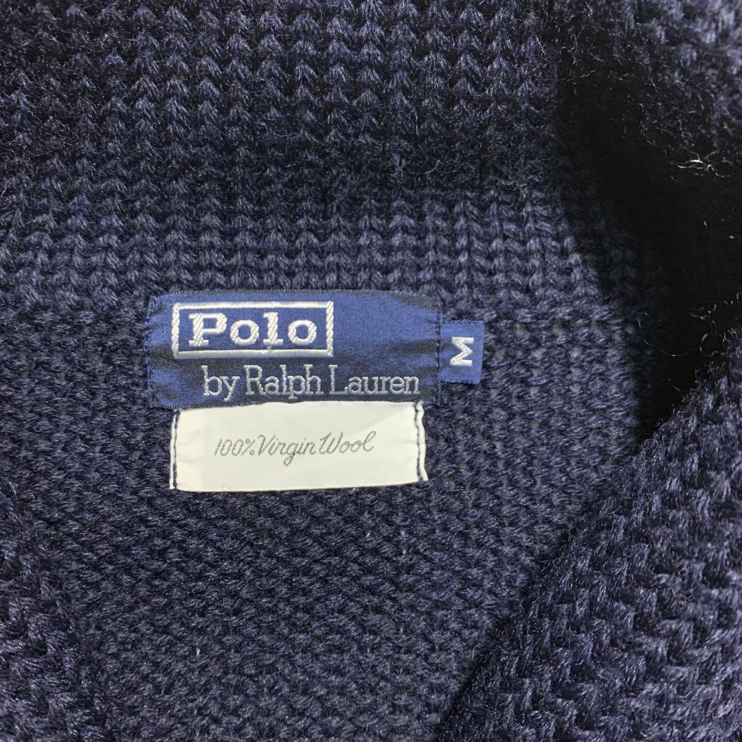 美品　ラルフローレン　ショールカラーカーディガン　ウール１００％　M