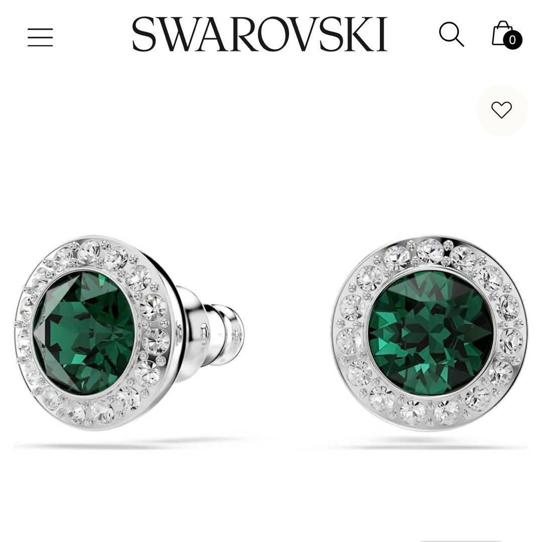 【レア・新品】　✨✨スワロフスキー　アンジェリク　グリーンピアス