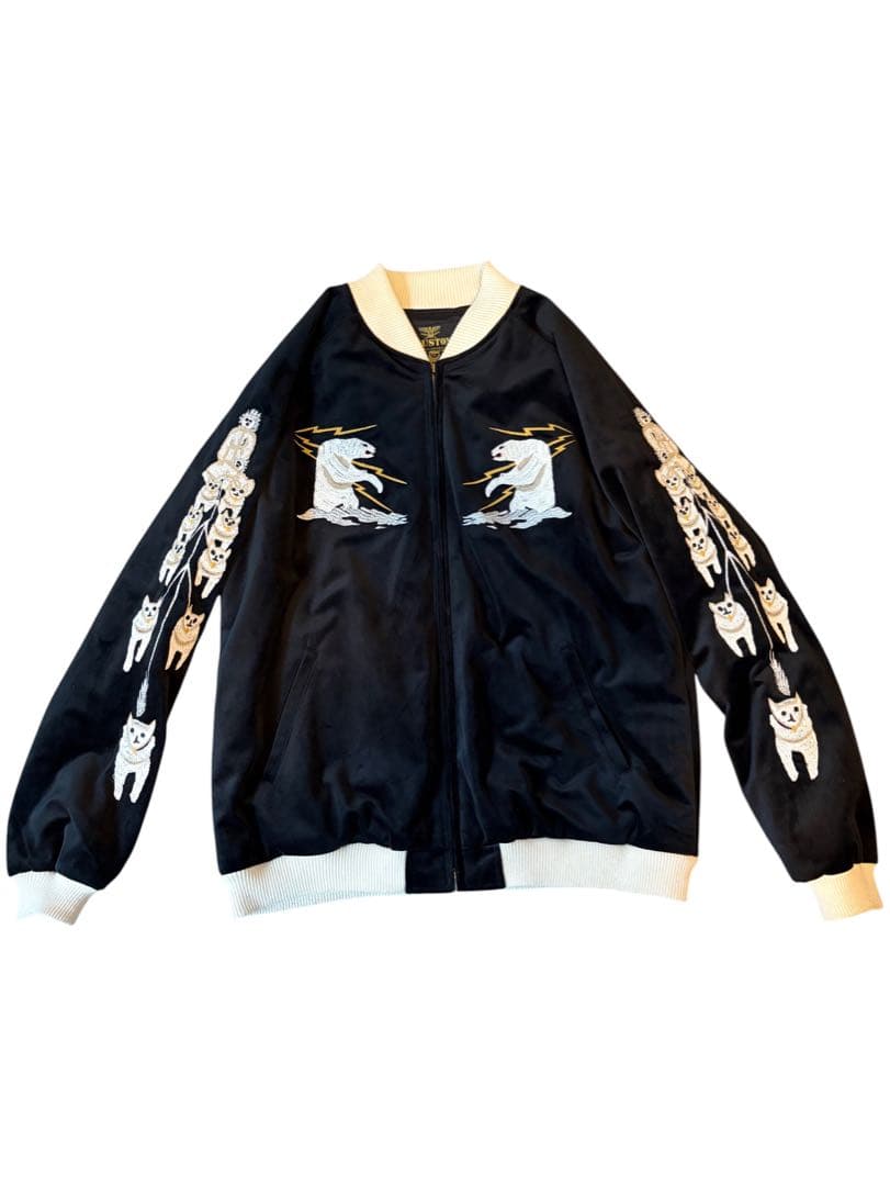 ヒューストン 別珍 スーベニア ジャケット スカジャン アラスカ 白熊刺繍 xl