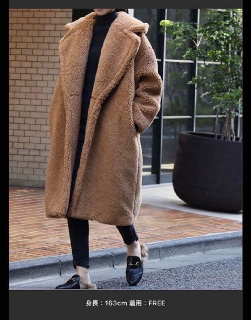 【CLASSY 2月号掲載】オーバーサイズフェイクファーボアコートELFRANK