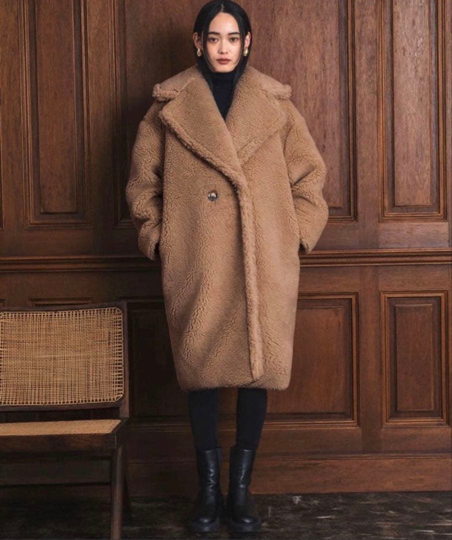 【CLASSY 2月号掲載】オーバーサイズフェイクファーボアコートELFRANK