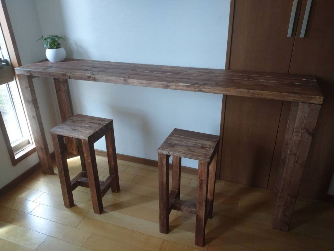 180　カウンターテーブル　ウォールナット　ワックス仕上　天板厚タイプ