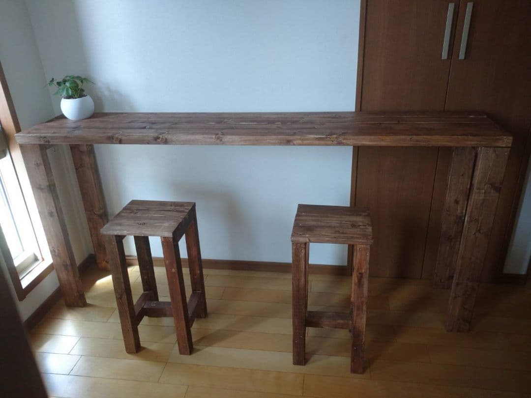 180　カウンターテーブル　ウォールナット　ワックス仕上　天板厚タイプ