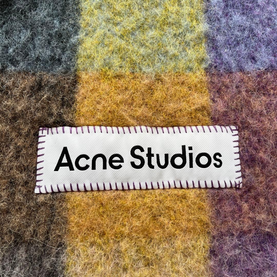 Acne Studios チェック柄マフラー ウール混