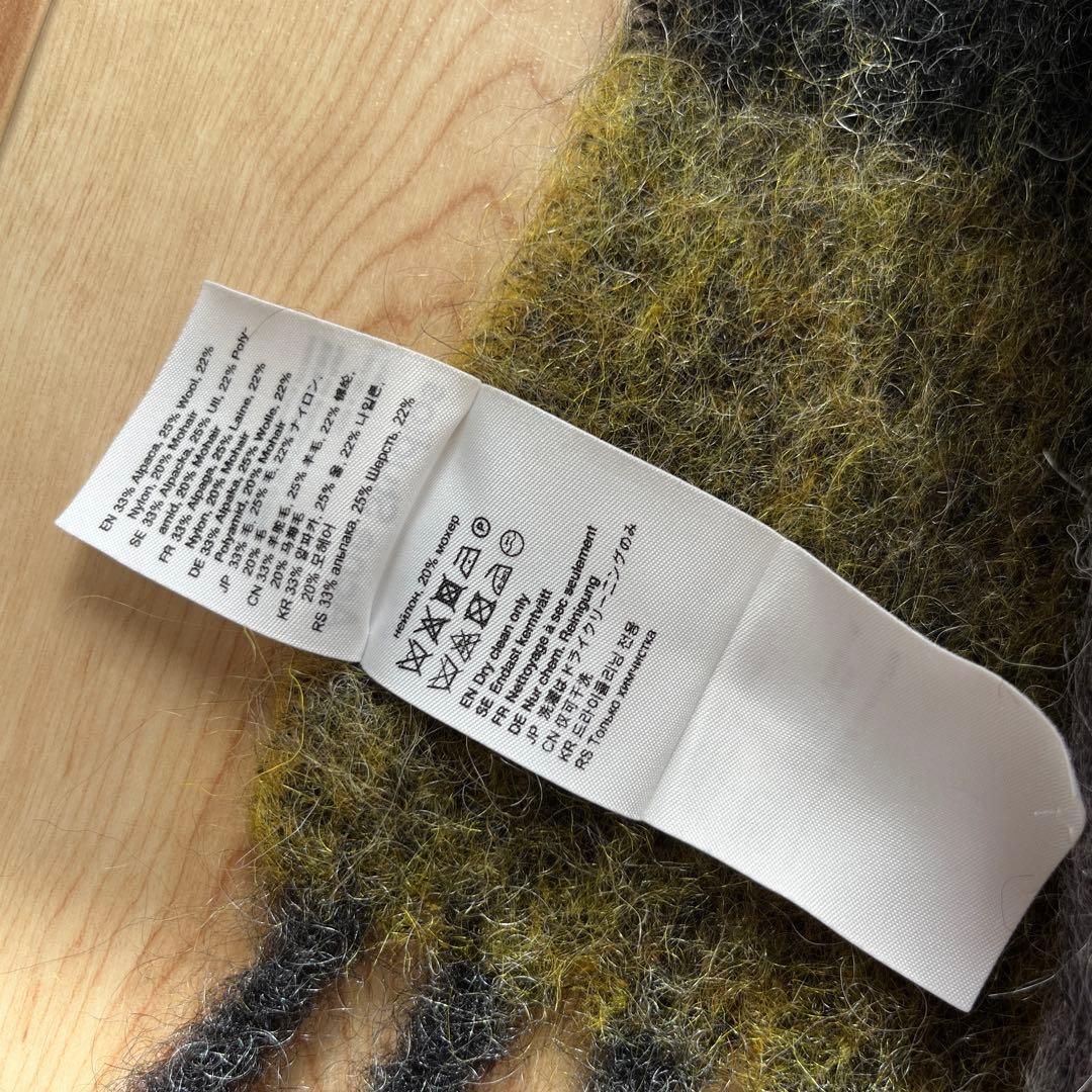 Acne Studios チェック柄マフラー ウール混
