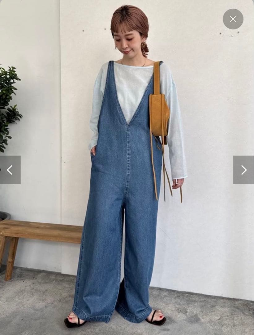 B.C STOCKデュジュールDU JOUR Vネック デニムサロペットroku