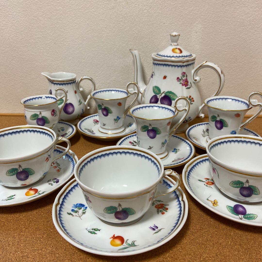 リチャードジノリ イタリアンフルーツ セット コーヒーカップ ポット クリーマー