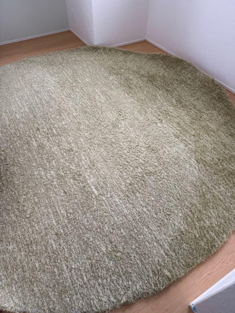 芝生ラグ　グリーン　250センチのサークル　ラグ