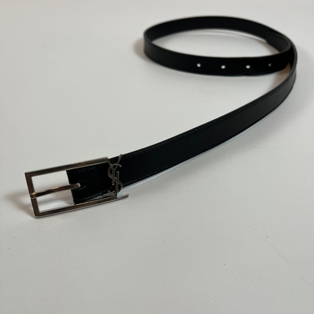Saint Laurent ベルト YSL カサンドラ　レザー　ブラック　黒