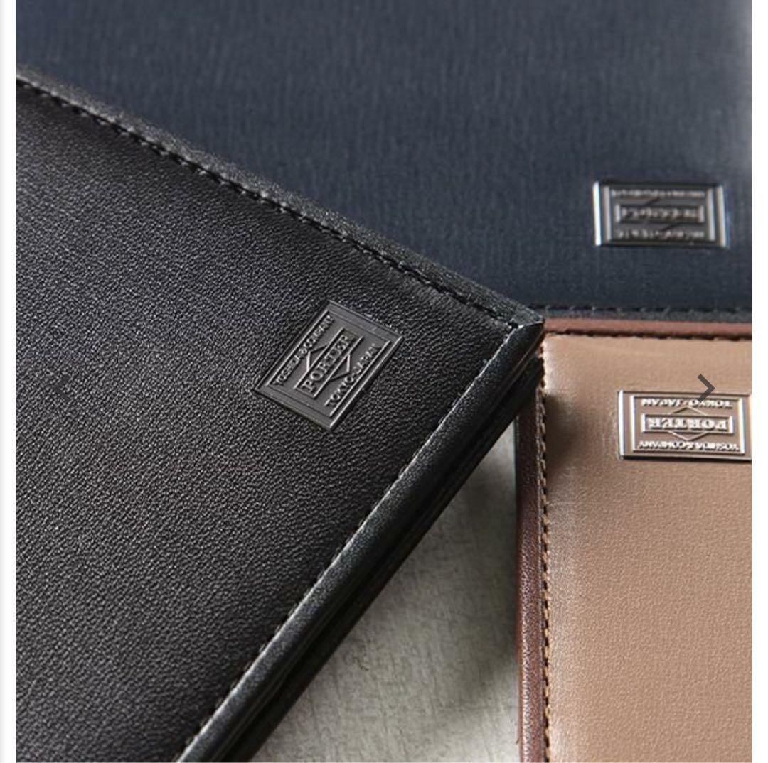ナ*ん様 ポーター プリュム マネークリップ　折りたたみ財布　レザー　ブラック