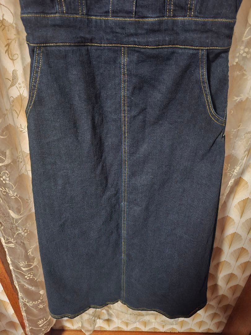 overE　オーバーイー　肩紐外せるストレッチデニムワンピース　U65