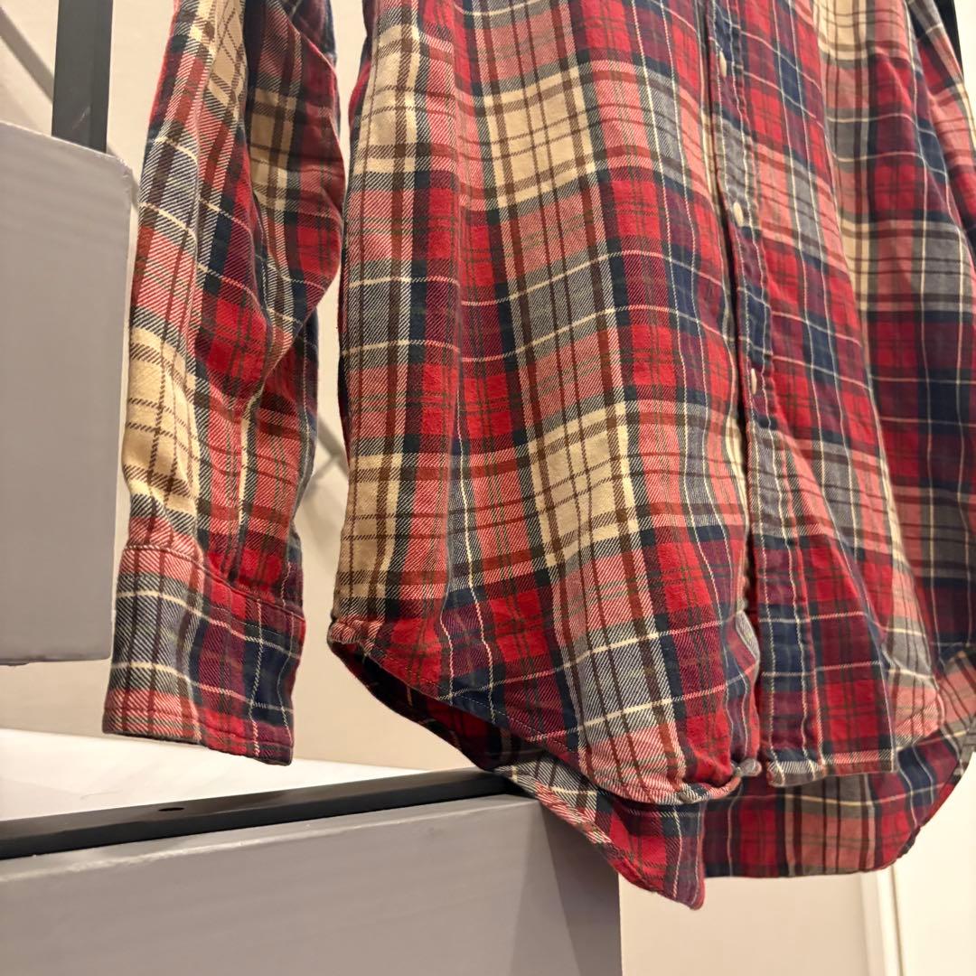 ポロラルフローレン　フード付きネルシャツ　チェック 90s