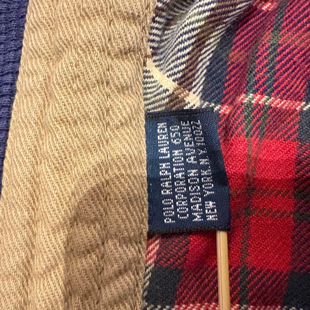 ポロラルフローレン　フード付きネルシャツ　チェック 90s