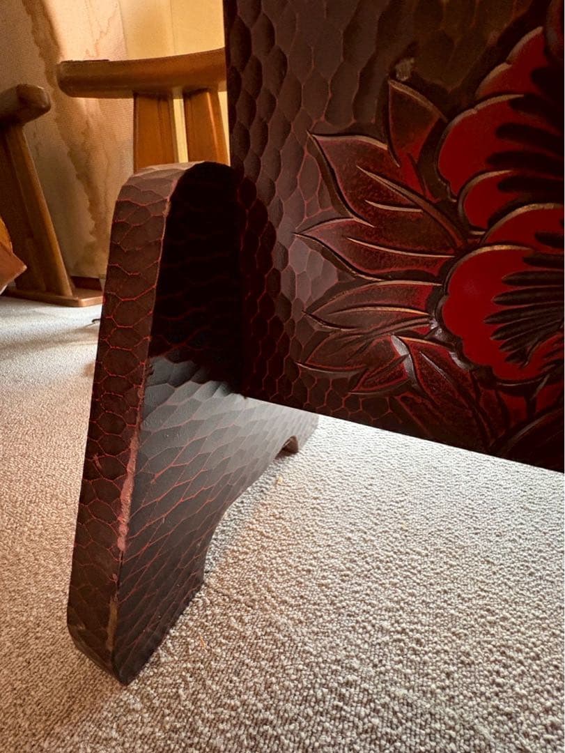 引取限定　伝統工芸品　 鎌倉彫　三面鏡　姿見　 全身鏡 ミラー 昭和レトロ