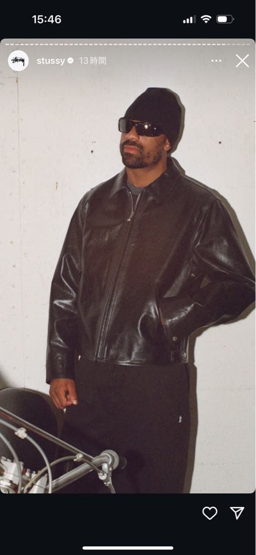 Stussy Garage Jacket Leather ジャケット レザー M
